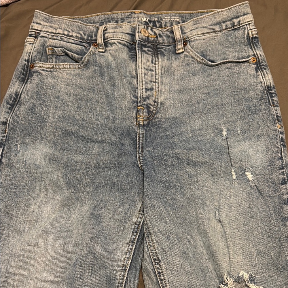 Old Navy Blue Relaxed Jeans with Distressed Look